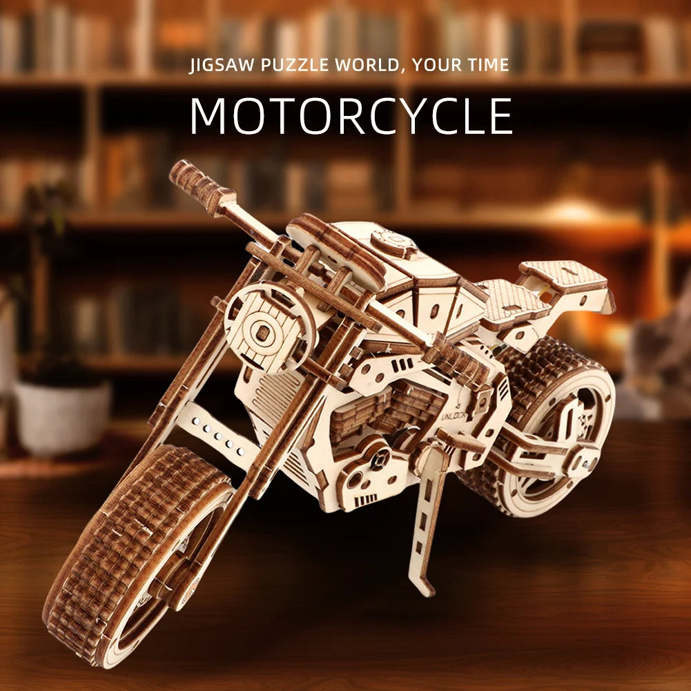 Mechanisches Motorrad - 3D Holzbausatz