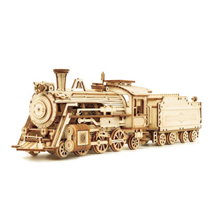 3D Holzbausatz Lokomotive – Dampflok Modell mit Mechanik