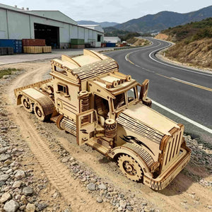 3D Holzbausatz LKW – Mechanisches Modell zum Selberbauen
