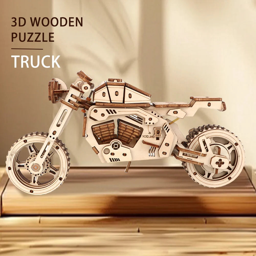 Mechanisches Motorrad - 3D Holzbausatz
