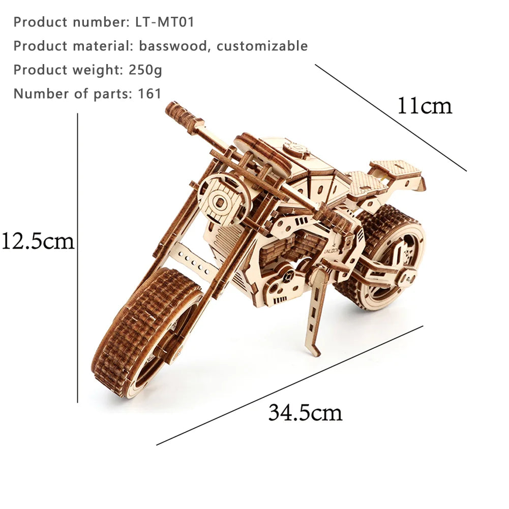 Mechanisches Motorrad - 3D Holzbausatz